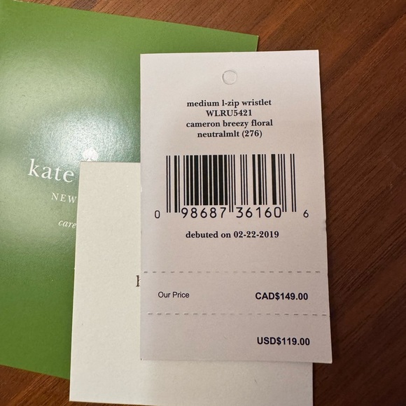 Kate Spade Cameron Breezy Floral Medium L-zip Wristlet - Picture 10 of 10